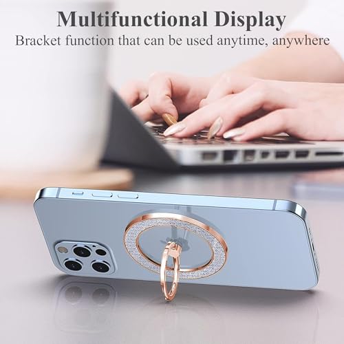 Soporte magnético para teléfono compatible con iPhone 15 Pro Max oro rosa 7