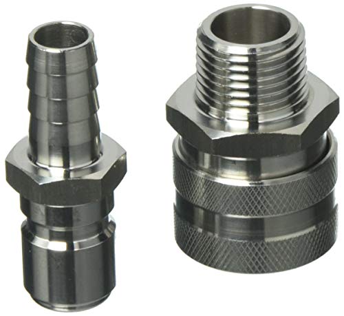 Stainless Steel Brewing Quick Disconnect Set (MPT Female, Barb Male)