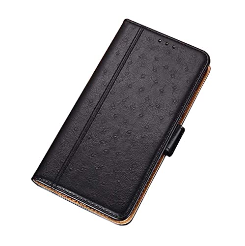 Étui en cuir iPhone 14 Plus noir avec porte-cartes et béquille