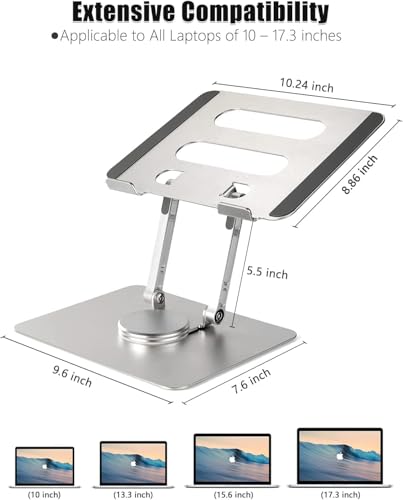 Base para portátil Vortex D086-plata rotativa 360 grados miniatura 2