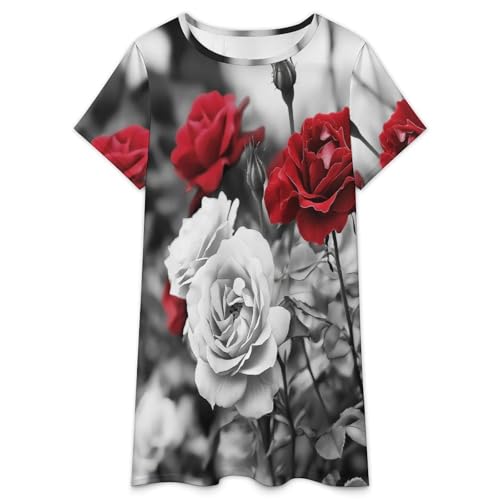 Robe de nuit d'été ample en coton grande taille rose style vintage OLEETS