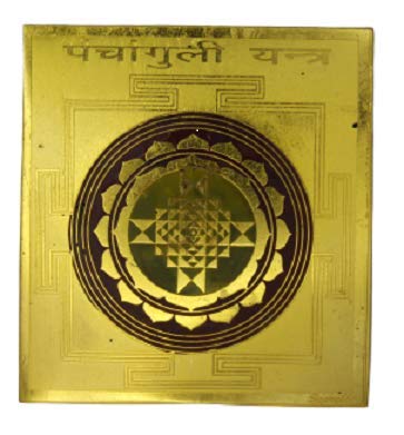 Achleshwar Shree Sri Panchanguli Yantra for Ability to Look into The Future of Any Person.Pocket Yantram,Energised,Copper,Multicolor (3x3 Inch); Ach109