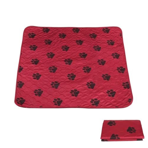 Image of Reusable Dog Pee Pads, Reusable Puppy Pads Washable Pee Pads for Dogs Waterproof Training Pads for Dogs, Dog Pee Pad Urine Mat for Pet Dogs Cats(80*90cm-Red)
