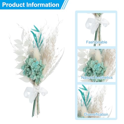 Ramo Mini de Flores Secas 6 Pzs Azul Verde miniatura 3