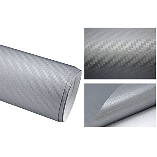 Vinilo fibra carbono 3D plata para personalizar la consola del coche