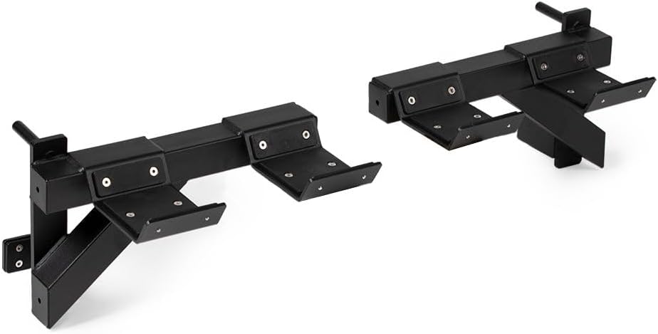 Titan Fitness T-3 Series Dumbbell Weight Bar Holders, Rack Mounted Spotter Arms, 500 LB Capacity, J-Hook Mounting with Nylon Cradle Liners, Strength Training Accessories