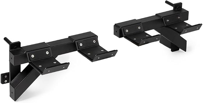 Titan Fitness T-3 Series Dumbbell Weight Bar Holders, Rack Mounted Spotter Arms, 500 LB Capacity, J-Hook Mounting with Nylon Cradle Liners, Strength Training Accessories