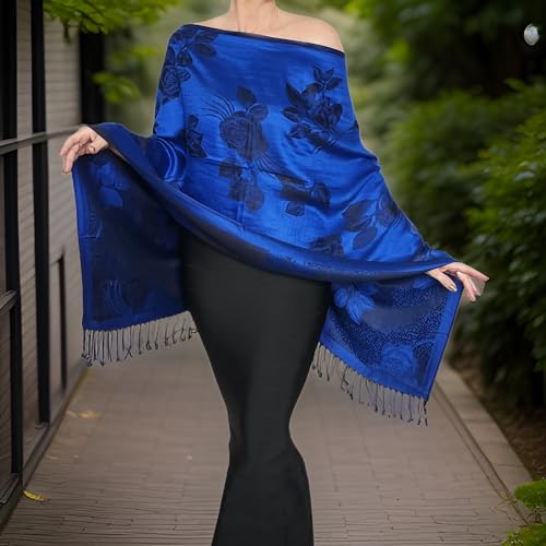 Soft Shawl Black Rose Scarf Fancy Wedding Wrap Dressy Women's Poncho2