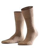 Anzugsocken aus angenehm weicher Wolle und Baumwolle mit wärmender Plüschsohle ; verstärkt, hochwertig, uni und für jede Schuhe geeignet ; Herrensocken von FALKE
