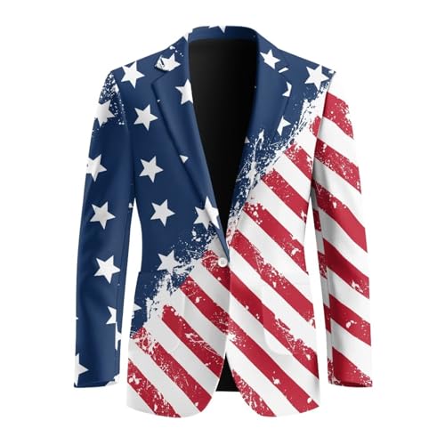 Blazer Suit for Men Casual 1 Button Long Sleeves Jacket Sport Coat with 2 Pocket Plus Size4