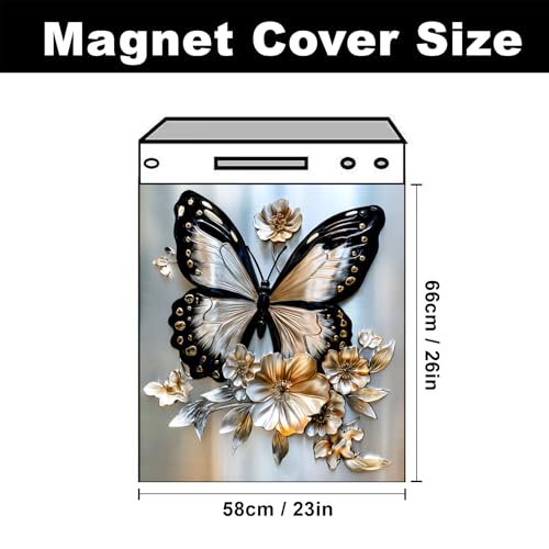 Image of BVBOX Dishwasher Magnet Cover 23 inchx26 inch, Reusable Magnetic Refrigerator Covers, Decorative Magnets Cover Fridge Door Skin Panel Stickers for Home Kitchen Appliance