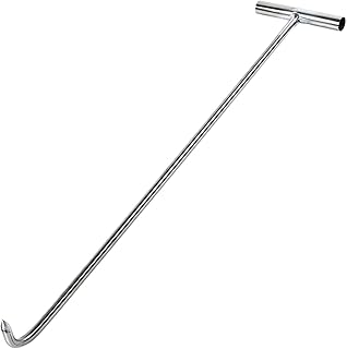 JISADER Manhole Hook Tool T Shape Hook Open Manhole Cover Versatile Lifter Sewer Door Lifting Hook, 38cm Sharp