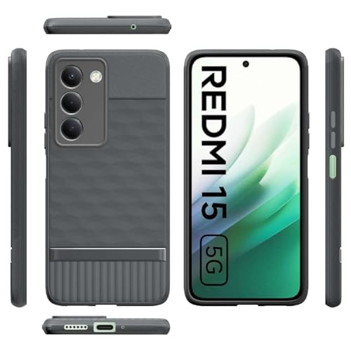 Image of Shockproof Case for Mi Redmi 15 5G | Full Camera Protection | TPU Flexible Back Cover for Mi Redmi 15 5G (Graphite Grey)