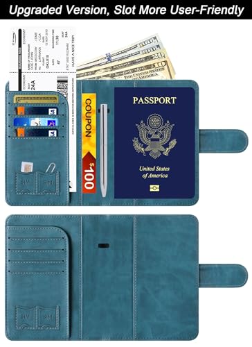 Image of Passport Holder for Travel Essentials, Passport Cover, Rfid Blocking Wallet | Travel Wallet, Leather, Passport Case, Travel Accessories, Vacation Luggage Must Haves, for Men Women