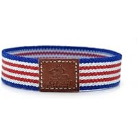 BDM Pulsera tela roja y blanca Atleti, elástica y con Neptuno