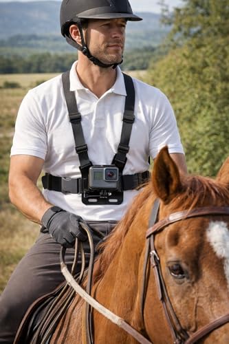 micros2u Action Camera Adjustable Chest Strap Harness Mount with J Hook Adapter. Compatible with Gopro Hero 13 12 11 10 9 8 7 6 5 4 3 / DJI, AKASO, Apeman, Apexcam & Most Action Cameras - Image 5