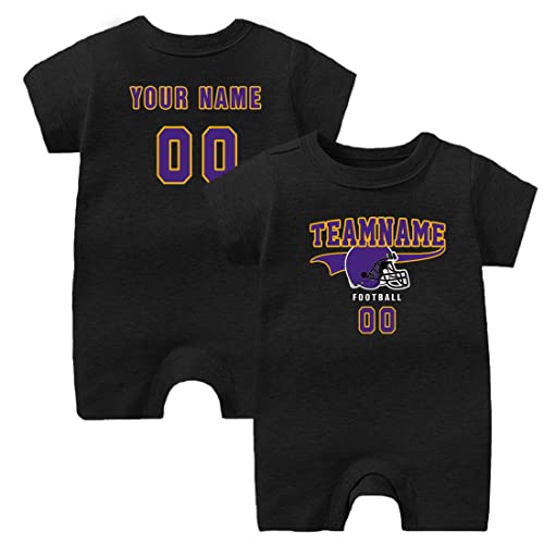 Baby Bodysuit Custom Football Outfit Make Your Baby Name&Number Football Clothes Gifts