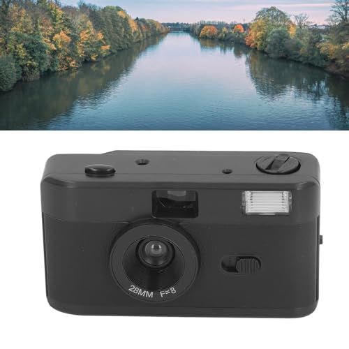 Zopsc 35MM Film Camera with 28MM F8 Lens, 1/120s Shutter Speed, Multi Color, Built-in Flash (Black)