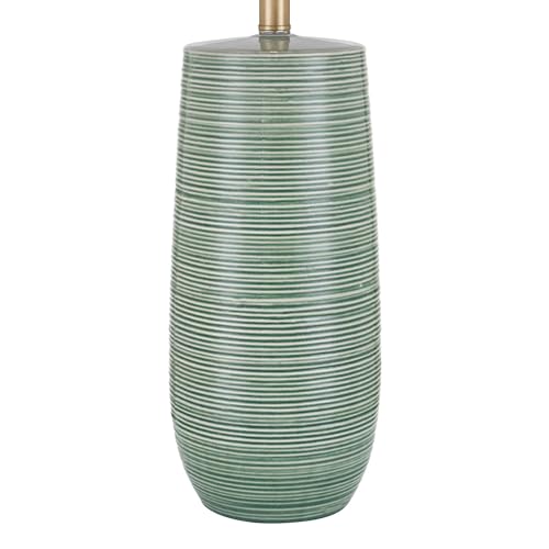 Lámpara de mesa de cerámica con pantalla verde y blanca 28.5" miniatura 6