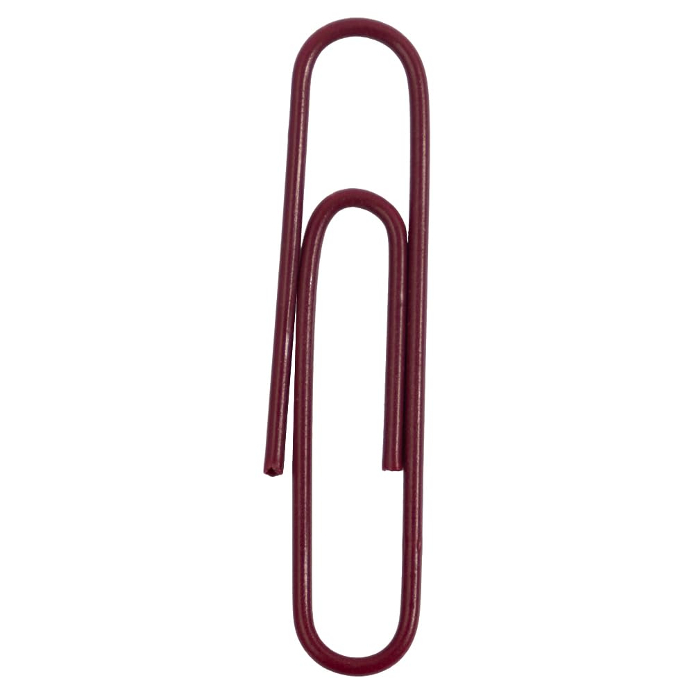 JAM PAPER Colorful Jumbo Paper Clips - Large 2 Inch - Burgundy Maroon Paperclips - 75/Pack