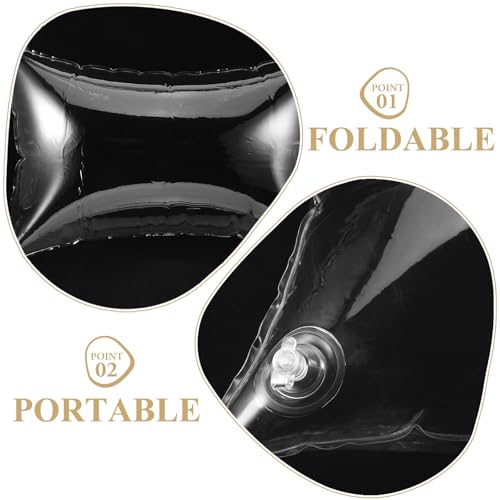 Oreiller gonflable PVC transparent ajustable coussin camping contre mal de cou - 4