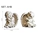 KiaoTime Set of 2 Resin Adorable Cherubs Angels Statues Figurine Guardian Sleeping Angel Garden Wings Angel Sculpture Cute Little Angel Collection Angel Memorial Statue