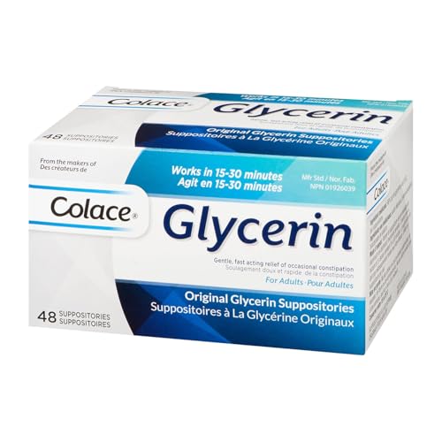 Colace Glycerin Suppositories - Adult | Gentle Fast Acting Relief...
