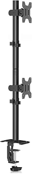Bracwiser Dual Vertical Fully Adjustable Monitor Arm Stand Mount Fits Two Screen 13-32 inch 22lbs for Monitor Computer Screen 13 15 17 19 20 22 23 24 26 27 32 inch VESA 75 100 MD7802