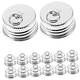 TIDTALEO 20Stücke Aluminiumflaschendeckel mit Dichtung Auslaufsicher und Robust für Schmale und Glasflaschen für Getränke und Hellsilber