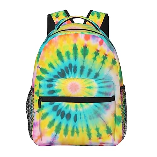 Sac à dos de voyage ergonomique tie-dye noir grand compartiment
