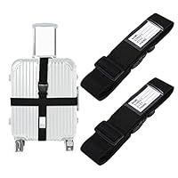 2 Cinghie Elastiche Per Bagagli Regolabili - Fissaggio Valigia Personalizzabile, Colori Nero E Arcobaleno, Accessori Da Viaggio
