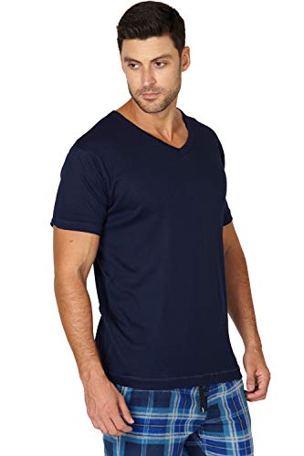 INTIMO Mens Short Sleeve Pima Cotton V Neck Top3