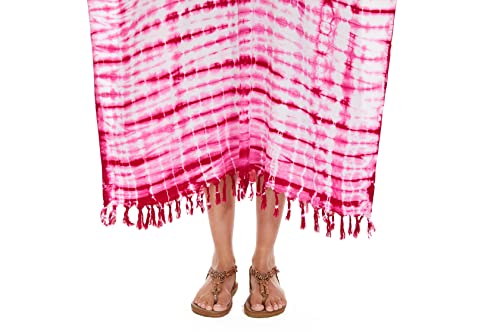 Image of Beautybatik Women Hippie Tie Dye Caftan Kaftan Loungewear Maxi Plus Size Long Dress XL to 4X