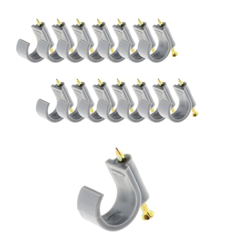 Zenitech - Lot de 15 attaches plastiques Ø16mm - Gris