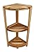 EcoDecors SnazzyCorner Natural Teak Corner Shower 3 Tier Shelf – Bathroom Organizer | Natural Wood Colors | Waterproof Teak Shower Caddy | Bathroom Storage & Organization | 33 Inches Tall