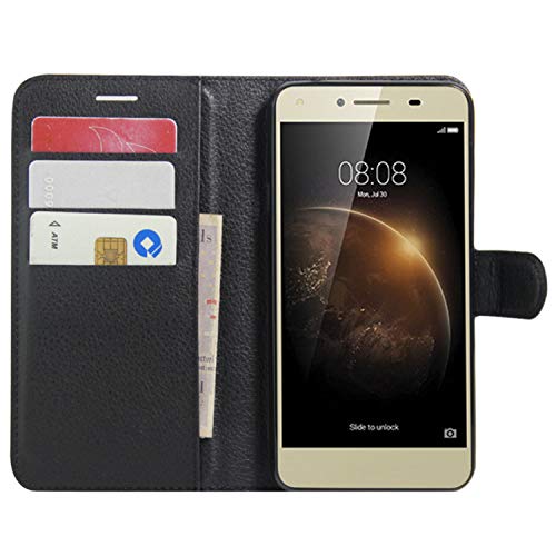 HualuBro Funda Huawei Y5 II/Huawei Y6 II Compact, Carcasa de Protectora Cuero PU Billetera Cartera...