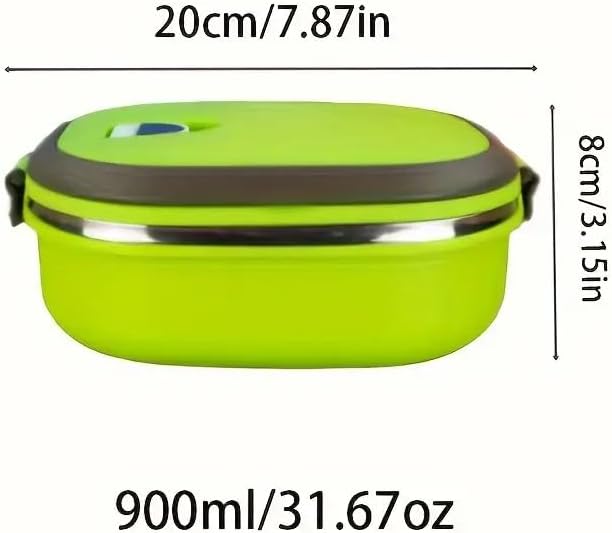 Miniatura 7 de Lonchera - Contenedor térmico de comida de acero inoxidable con tapa, almacenamiento de alimentos a prueba de fugas, cajas Bento portátiles para