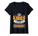 Photo Gallery donna kings are born in february funny birthday maglietta con collo a v Photo Gallery donna kings are born in february funny birthday maglietta con collo a v