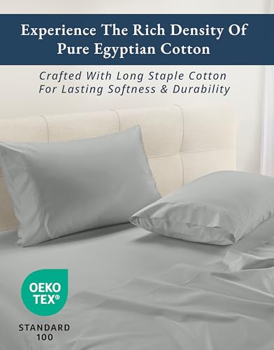 Image of LANE LINEN Split Top King Sheets Sets for Adjustable Bed - Lime Stone | White King Sheets - 4-Piece Set, Long-Staple Egyptian Cotton, For A Cool, Restful Sleep, Buttery-Soft Silky Sateen