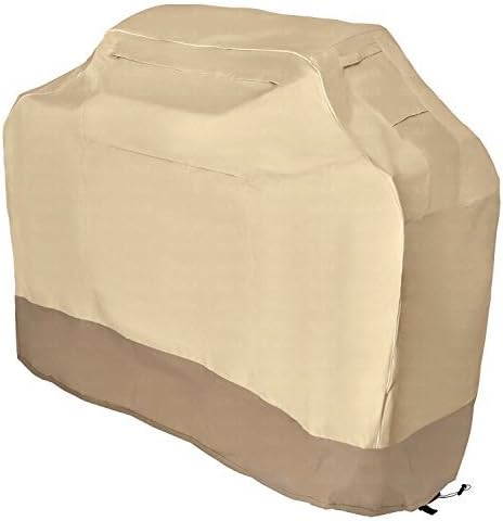 Grill Cover - Garden Home Up to 58" Wide, Water Resistant, Air Vents, Padded Handles, Elastic Hem Cord - Heavy Duty Burner Gas BBQ Grill Cover