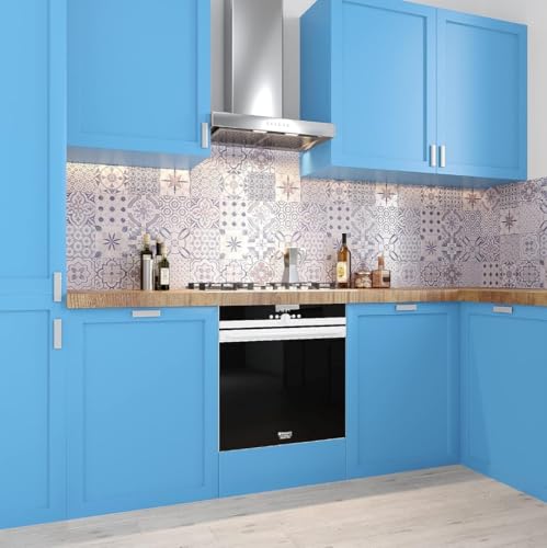 Image of DEEMUS Sky Blue Matte Peel & Stick Self Adhesive Waterproof Sticker for Living Room, Bedroom Office,Almirah, Floor, Tabletop, Wall, Fridge,& Renovation Projects (2 x 10 Feet)