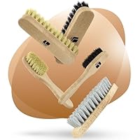 LENZEN Schuhputzset 5-Teilig - Hochwertiges Bürsten Set zur Schuhpflege - Inklusive 2 Polierbürste, 2 Tiegelbürste & Reinigungsbürste - Schuhbürste für Glattleder, Wildleder, Sneaker & mehr