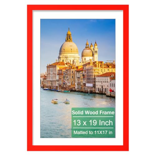 wyooxoo 13x19 Picture Frame Solid Wood Photo Frame For Wall Decor, Red