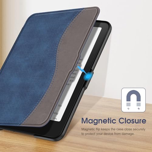 Image of Fintie Slim Case for 7 inch Kindle Paperwhite 12th Gen 2024 & Kindle Colorsoft | Lightweight PU Leather Hard Back Shell Cover, Magnetic Closure, Auto Wake /Sleep, for Kindle Paperwhite 2024, Indigo