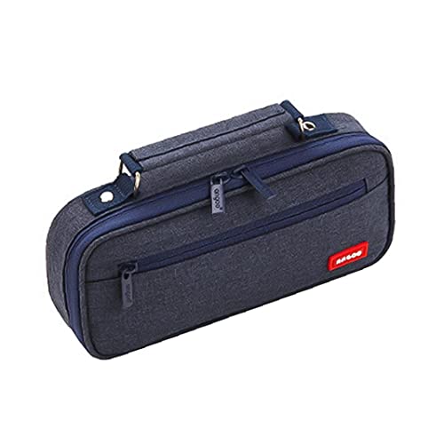 TROUSSE grande capacité toile portable Pen Pouch multiple Compartiment Double fermeture à glissière école cosmétiques Bureau Organisateur Jardin Bleu Décor Cover