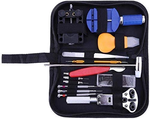 Watch Battery Replacement Tool Kit 147Pcs Metal Watch Adjustment Repair Tool Kit Set Watch Band Case Opener Link Spring Bar Remover Watchmaker Tools,Hand Tool Sets