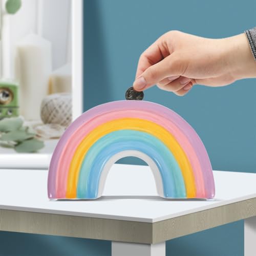 Gatuida Piggy Bank Creative Decorative Rainbow Ceramic Coin Bank Money Box Home Ornament Desktop Decor by Gatuida - Image 2