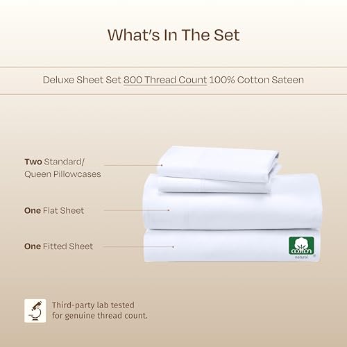 California Design Den Luxury Cotton Sheets White thumbnail 4