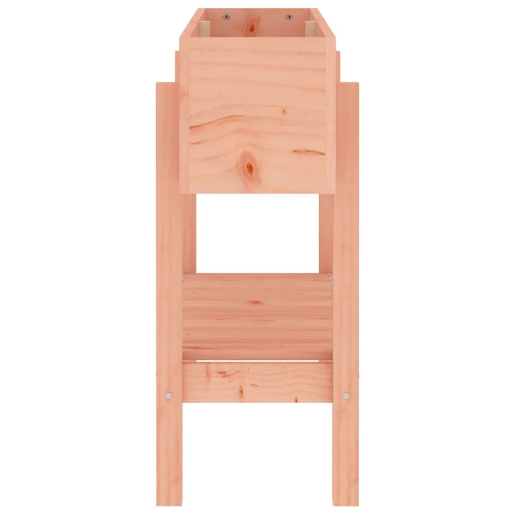 Jardinera de madera maciza, 101 x 30 x 69 cm, para jardín, balcón, terraza, bancal de hierbas, con estante para accesorios de jardín, huertos, madera sin tratar