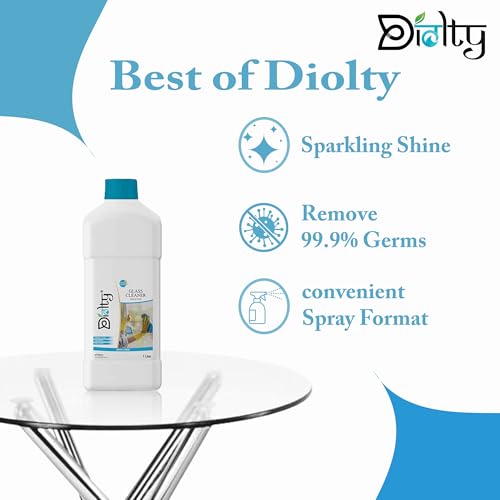 Image of Glass Cleaner liquid 1 liter, Windows & Mirrors cleaner, Glass Cleaner with ultra-shine Formula, Remove finger marks (Lemon)